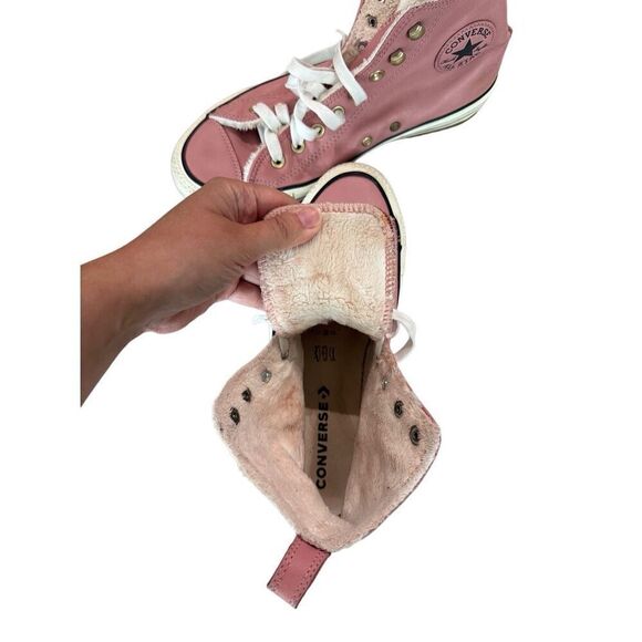 Converse Chuck Taylor All Star Womens Pink Leather Hiker Hi Top Sneakers Size 10 - Picture 4 of 7